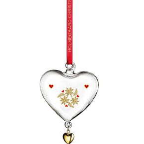 Holmegaard Christmas 2024 Ann-Sofi Romme tree ornament heart clear, gold, red