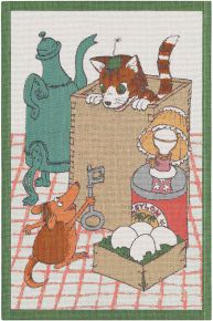 Ekelund Pettson & Findus Tax Hunt tea towel (oeko-tex) 40x60 cm multicolored