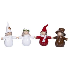 Nääsgränsgården Lucia Parade up to height 9 cm 4 pcs white, red, brown