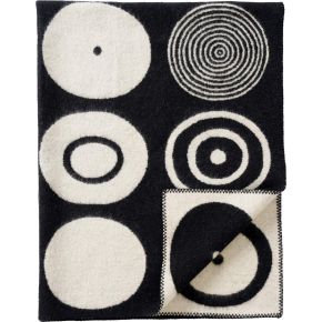 Klippan Candy woollen blanket 130x200 cm black, cream (oeko-tex)