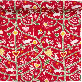 Klippan Christmas Tree table runner 45x150 cm red (oeko-tex)