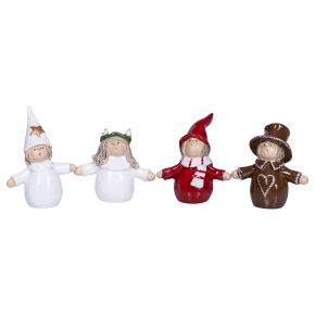 Nääsgränsgården Lucia Parade up to height 5 cm 4 pcs white, red, brown